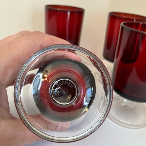 Luminarc Ruby Red 1970's glasses - Picture 2 of 3